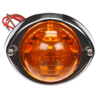 Image of 26 Series, Incan., Yellow Round, 1 Bulb, M/C Light, P2, 2 Screw, 12V from Trucklite. Part number: TLT-26390Y4