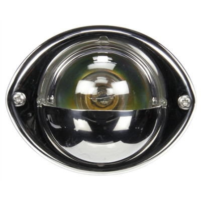 Image of Incan., 1 Bulb, With Ground Wire, Clear, Round, Stepwell Light, Silver Bracket, 24V from Trucklite. Part number: TLT-26392C4