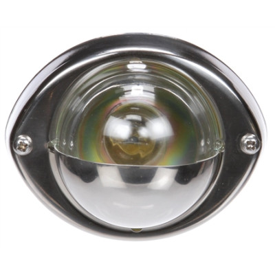Image of Incan., 1 Bulb, Clear, Round, Stepwell Light, Silver Bracket, 12V from Trucklite. Part number: TLT-26393C4