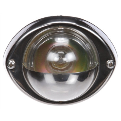 Image of Incan., 1 Bulb, With Ground Wire, Clear, Round, Stepwell Light, Silver Bracket, 12V from Trucklite. Part number: TLT-26394C4