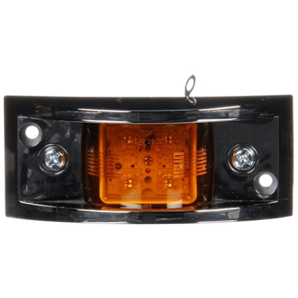 Image of Signal-Stat, LED, Amber Rectangular, 4 Diodes, M/C Light, P2, Chrome Rail, 12V, Bulk from Signal-Stat. Part number: TLT-SS2671A-3