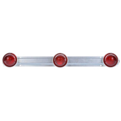 Image of 26 Series, 9" Centers, Incan., Red, Beehive, ID Bar, Silver, 12V, Kit from Trucklite. Part number: TLT-26740R4