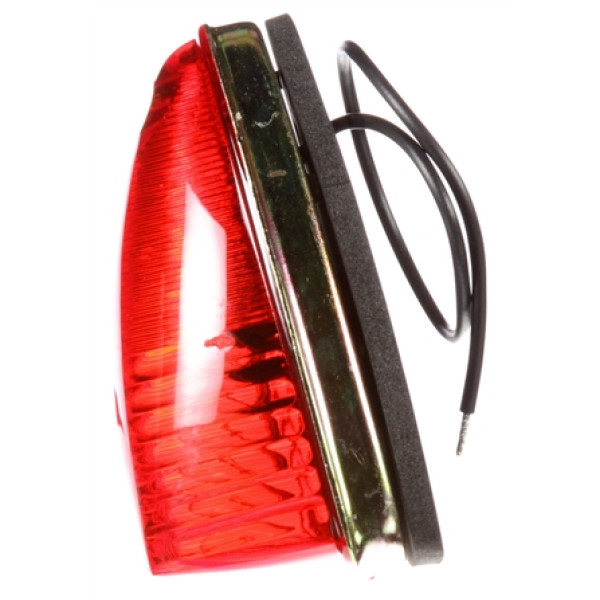 Image of 26 Series, Incan., Red Triangular, 1 Bulb, M/C Light, PC, Black 2 Screw, 12V from Trucklite. Part number: TLT-26771R4