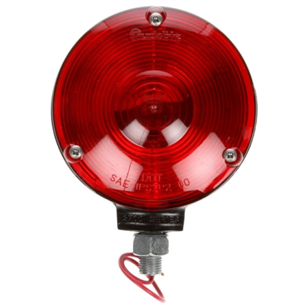 Image of Signal-Stat, Single Face, Incan., Red Round, 1 Bulb, Black, 1 Wire, Pedestal Light from Signal-Stat. Part number: TLT-SS2701-S