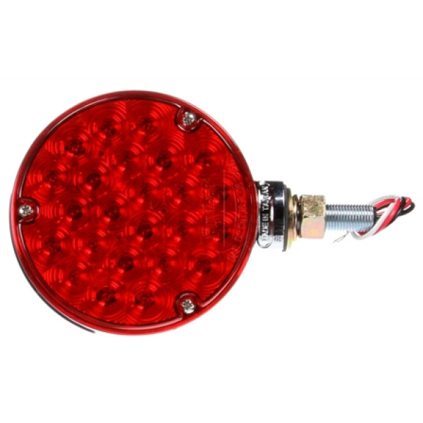 Image of Signal-Stat, Dual Face, LED, Red/Yellow Round, 24 Diode, Chrome, 3 Wire, Pedestal Light from Signal-Stat. Part number: TLT-SS2750-S