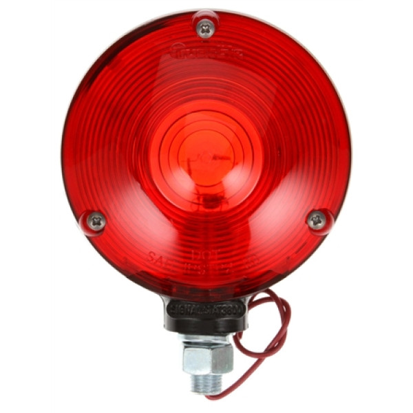 Image of Signal-Stat, Dual Face, Incan., Red/Yellow Round, 1 Bulb, Black, 1 Wire, Pedestal Light from Signal-Stat. Part number: TLT-SS2801-S