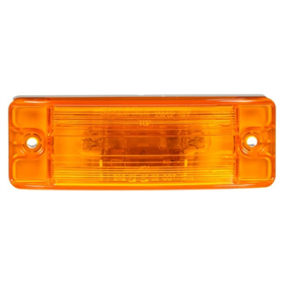 Image of 21 Series, Incan., Yellow Rectangular, 2 Bulb, Male Pin, M/C Light, PC, 2 Screw, 12V from Trucklite. Part number: TLT-29202Y4