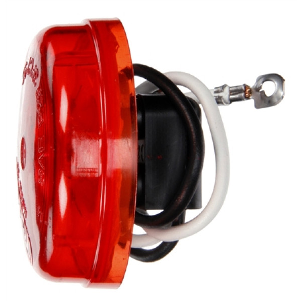 Image of 30 Series, Incan., Red Round, 1 Bulb, M/C Light, PC, Silver Bracket/2 Screw, 12V, Kit from Trucklite. Part number: TLT-30001R4