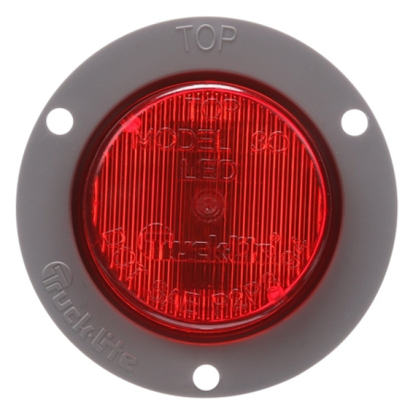 Image of 30 Series, LED, Red Round, 2 Diode, M/C Light, P3, Gray Flush Mount 12V, Kit from Trucklite. Part number: TLT-30051R4
