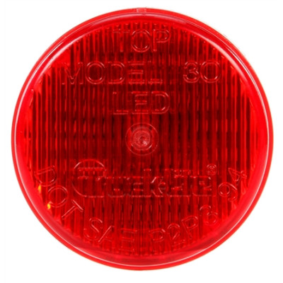 Image of 30 Series, LED, Red Round, 3 Diode, M/C Light, P3, Black Grommet, 12-24V, Kit from Trucklite. Part number: TLT-30055R4