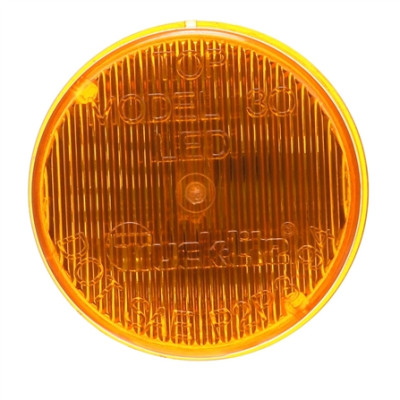Image of 30 Series, LED, Yellow Round, 3 Diode, M/C Light, P3, Black Grommet, 12-24V, Kit from Trucklite. Part number: TLT-30055Y4