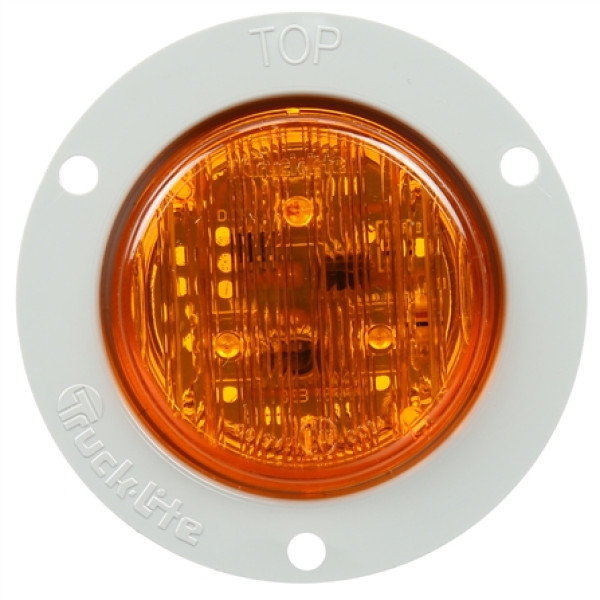 Image of 30 Series, LED, Yellow Round, 3 Diode, European Approved, M/C Light, ECE, Gray Flush Mount, 12-24V, Kit from Trucklite. Part number: TLT-30065Y4