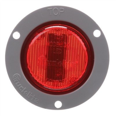 Image of 30 Series, LED, Red Round, 2 Diode, Low Profile, M/C Light, P3, Gray Flush Mount, 12V, Kit from Trucklite. Part number: TLT-30071R4