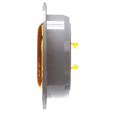 Image of 30 Series, LED, Yellow Round, 2 Diode, Low Profile, M/C Light, P3, Gray Flush Mount, 12V, Kit from Trucklite. Part number: TLT-30071Y4