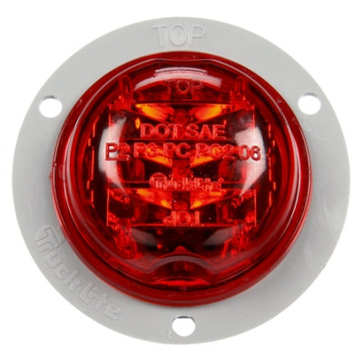 Image of 30 Series, LED, Red Round, 8 Diode, High Profile, M/C Light, PC, Gray Flange, 12V, Kit from Trucklite. Part number: TLT-30080R4
