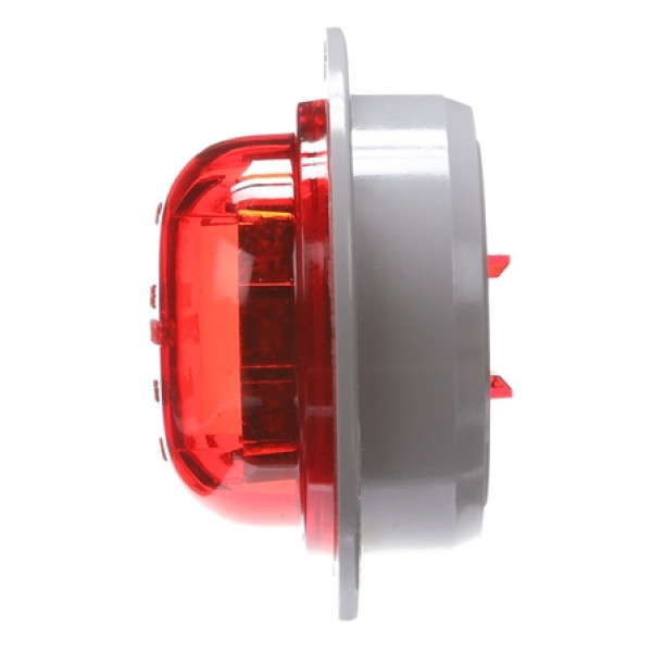Image of 30 Series, LED, Red Round, 8 Diode, High Profile, M/C Light, PC, Gray Flange, 12V, Kit from Trucklite. Part number: TLT-30090R4