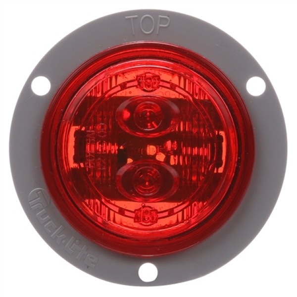 Image of 30 Series, LED, Red Round, 6 Diode, Low Profile, M/C Light, PC, Gray Flush Mount, 12V, Kit from Trucklite. Part number: TLT-30091R4