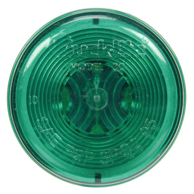 Image of 30 Series, Incan., Green Round, 1 Bulb, M/C Light, PC, 12V from Trucklite. Part number: TLT-30200G4