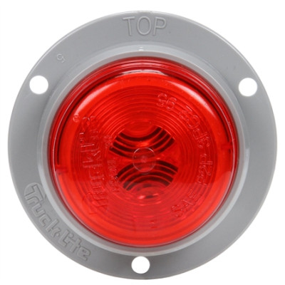 Image of 30 Series, Incan., Red Round, 1 Bulb, M/C Light, PC2, Gray Flange, 12V from Trucklite. Part number: TLT-30222R4