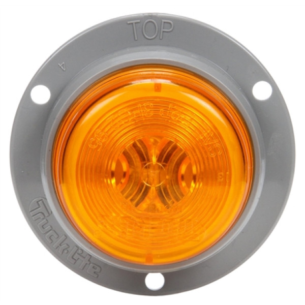 Image of 30 Series, Incan., Yellow Round, 1 Bulb, M/C Light, PC2, Gray Surface Flange, 12V from Trucklite. Part number: TLT-30222Y4
