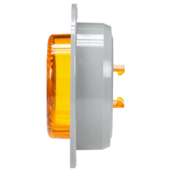 Image of 30 Series, LED, Yellow Round, 2 Diode, M/C Light, P3, Gray Flange, 12V from Trucklite. Part number: TLT-30251Y4