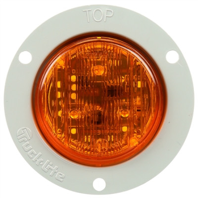 Image of 30 Series, LED, Yellow Round, 1 Diode, European Flush, M/C Light, ECE, Gray Flange, 12-24V from Trucklite. Part number: TLT-30265Y4