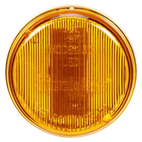 Image of 30 Series, LED, Yellow Round, 2 Diode, Low Profile, M/C Light, P3, 12V from Trucklite. Part number: TLT-30270Y4