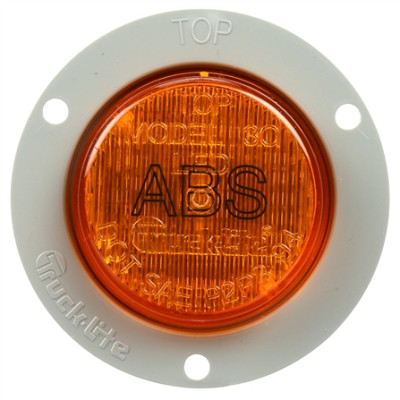 Image of 30 Series, LED, Yellow Round, 2 Diode, ABS, M/C Light, P3, Gray Flange, 12V from Trucklite. Part number: TLT-30271Y4