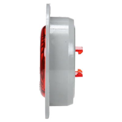 Image of 30 Series, LED, Red Round, 2 Diode, Low Profile, M/C Light, P3, Gray Flange, 12V from Trucklite. Part number: TLT-30272R4
