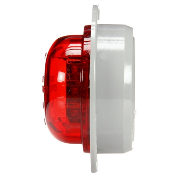 Image of 30 Series, LED, Red Round, 8 Diode, High Profile, M/C Light, PC, Gray Flange, 12V from Trucklite. Part number: TLT-30279R4