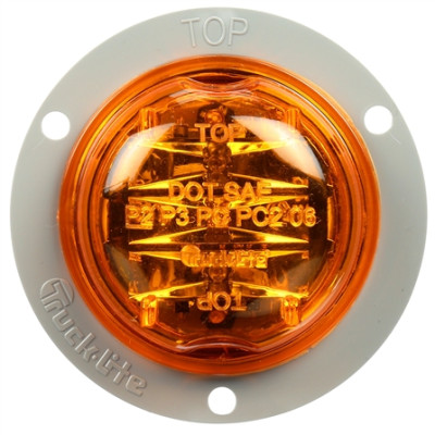 Image of 30 Series, LED, Yellow Round, 8 Diode, High Profile, M/C Light, PC, Gray Flange, 12V from Trucklite. Part number: TLT-30279Y4