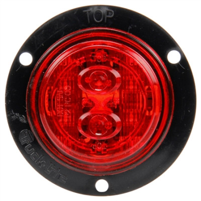 Image of 30 Series, LED, Red Round, 6 Diode, Low Profile, M/C Light, PC, Black Flange, 12V from Trucklite. Part number: TLT-30288R4
