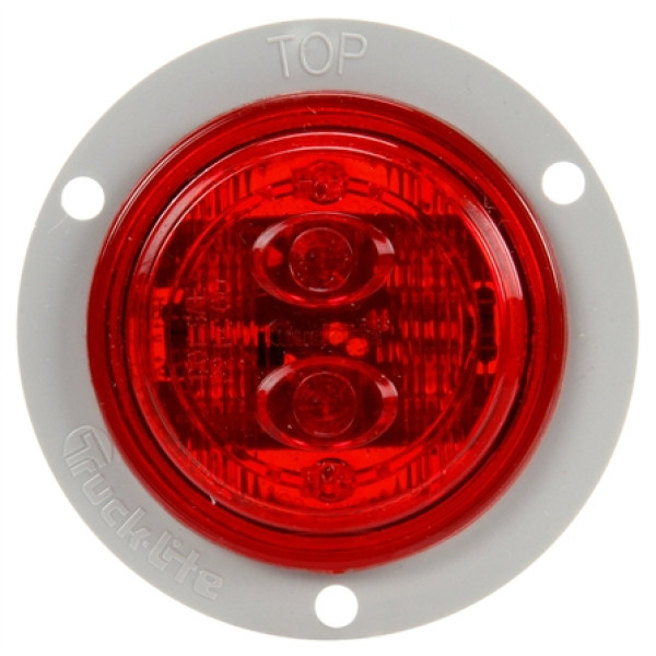 Image of 30 Series, LED, Red Round, 6 Diode, Low Profile, M/C Light, PC, Gray Flange, 12V from Trucklite. Part number: TLT-30386R4