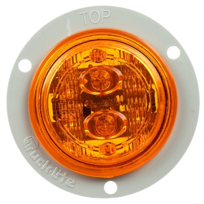 Image of 30 Series, LED, Yellow Round, 6 Diode, Low Profile, M/C Light, PC, Gray Flange, 12V from Trucklite. Part number: TLT-30386Y4