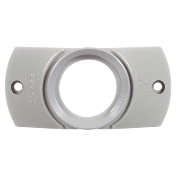 Image of 30 Series, Gray Grommet, Deflector Mount, 30 Series Lights, Round, Gray, 2 Screw Bracket Mount, Kit from Trucklite. Part number: TLT-30405-4