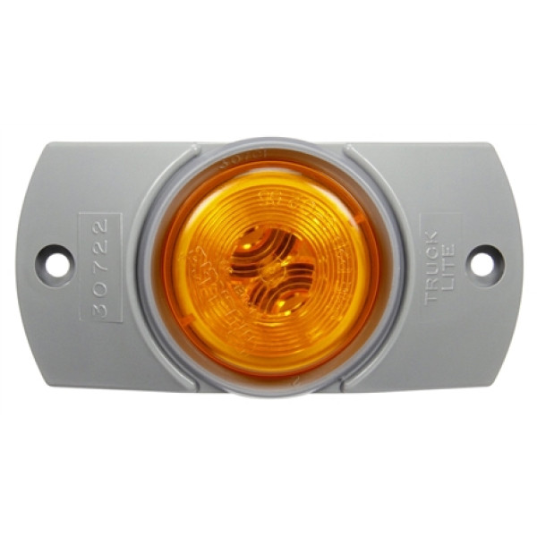 Image of 30 Series, Incan., Yellow Round, 1 Bulb, M/C Light, PC, Gray Bracket, 12V, Kit from Trucklite. Part number: TLT-30504Y4