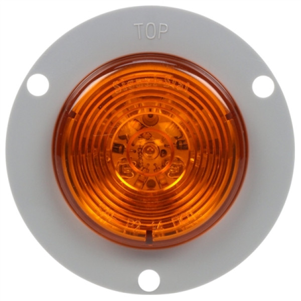 Image of Signal-Stat, LED, Amber Round, 10 Diodes, M/C Light, P2, Gray Flange, 12V, Bulk from Signal-Stat. Part number: TLT-SS3053A-3