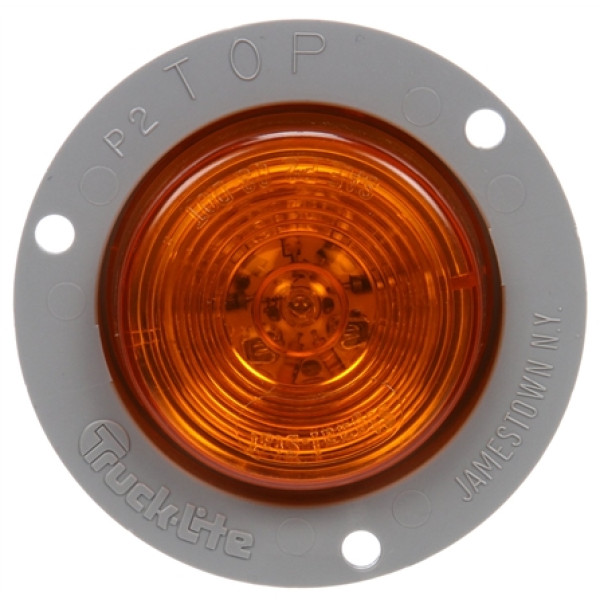 Image of Signal-Stat, LED, Yellow Round, 10 Diode, M/C Light, P2, Gray Flange, 12V from Signal-Stat. Part number: TLT-SS3070A-S