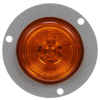 Image of Signal-Stat, LED, Yellow Round, 10 Diode, M/C Light, P2, Gray Flange, 12V from Signal-Stat. Part number: TLT-SS3070A-S