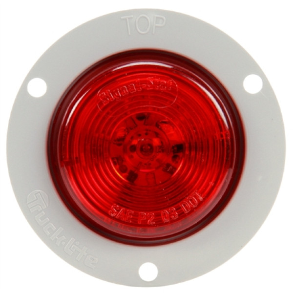 Image of Signal-Stat, LED, Red Round, 10 Diode, M/C Light, P2, Gray Flange Mount, 12V from Signal-Stat. Part number: TLT-SS3070-S