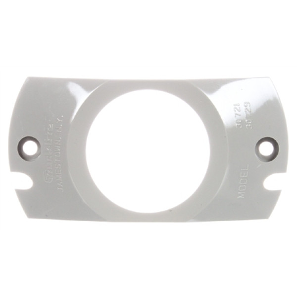 Image of 30 Series, Deflector Mount, 30 Series Lights, Round, Gray, 2 Screw Bracket Mount/Black Grommet from Trucklite. Part number: TLT-30721-4