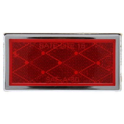 Image of Signal-Stat, Rectangle, Red, Reflector, Chrome Acrylic Adhesive, Display from Signal-Stat. Part number: TLT-SS32-DB-S