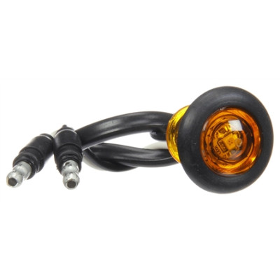 Image of 33 Series, LED, Yellow Round, 1 Diode, M/C Light, P2, Black Grommet, 12V, Kit from Trucklite. Part number: TLT-33050Y4