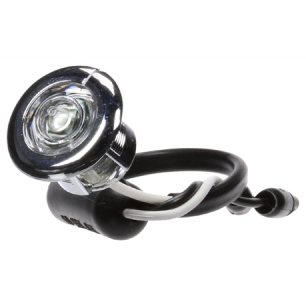 Image of Super 33, LED, 1 Diode, Clear, Round, Aux. Light, Chrome Flange, 12V, Kit from Trucklite. Part number: TLT-33062C4