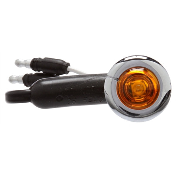 Image of Super 33, LED, 1 Diode, Yellow, Round, Aux. Light, Chrome Flange, 12V, Kit from Trucklite. Part number: TLT-33062Y4