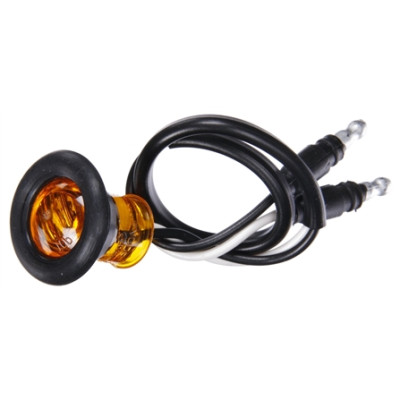 Image of 33 Series, LED, Yellow Round, 1 Diode, M/C Light, PC, Black Grommet, 12V, Kit from Trucklite. Part number: TLT-33075Y4