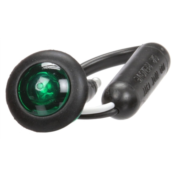 Image of 33 Series, LED, 1 Diode, Green, Round, Aux. Light, Black Grommet, 12V, Kit from Trucklite. Part number: TLT-33095G4