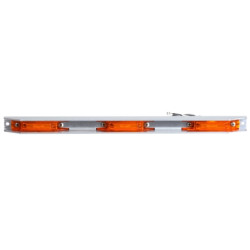 Image of 35 Series, 6" Centers, LED, Yellow, Rectangular, ID Bar, Silver, 12V, Kit from Trucklite. Part number: TLT-35740Y4
