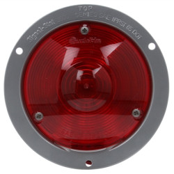 Image of Signal-Stat, Die Cast, Incan., Red, Round, 1 Bulb, S/T/T, Gray Flange, Hardwired, Stripped, 12V from Signal-Stat. Part number: TLT-SS3612-S