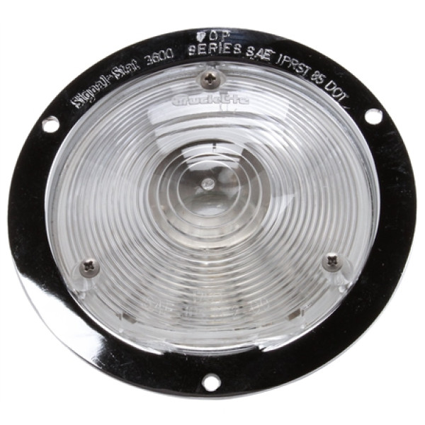 Image of Signal-Stat, Incan., 1 Bulb, Round, Back-Up Light, Chrome Flange, 12V from Signal-Stat. Part number: TLT-SS3613W-S